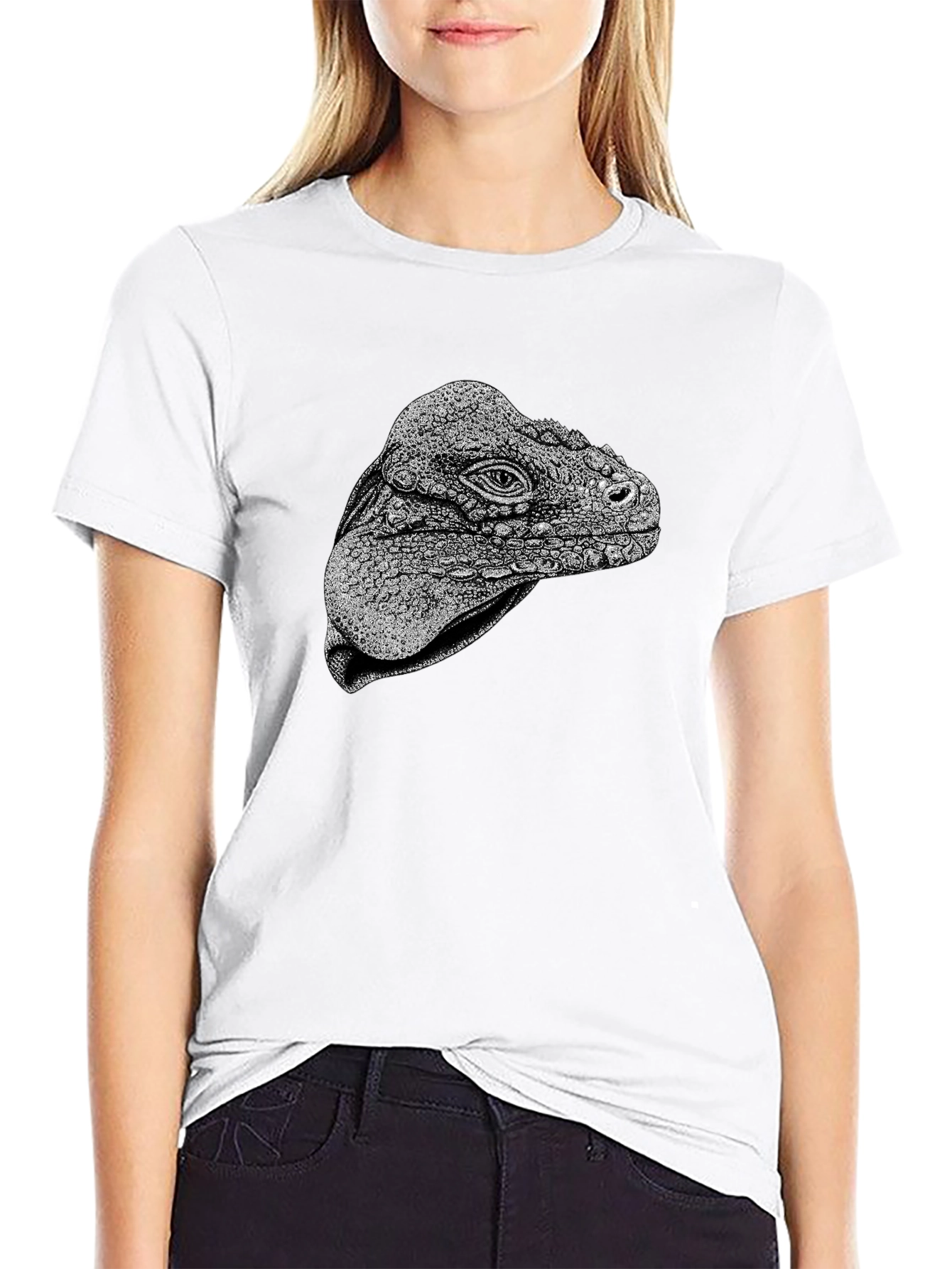 Iguana Head Graphic Tee - Unique Animal Print