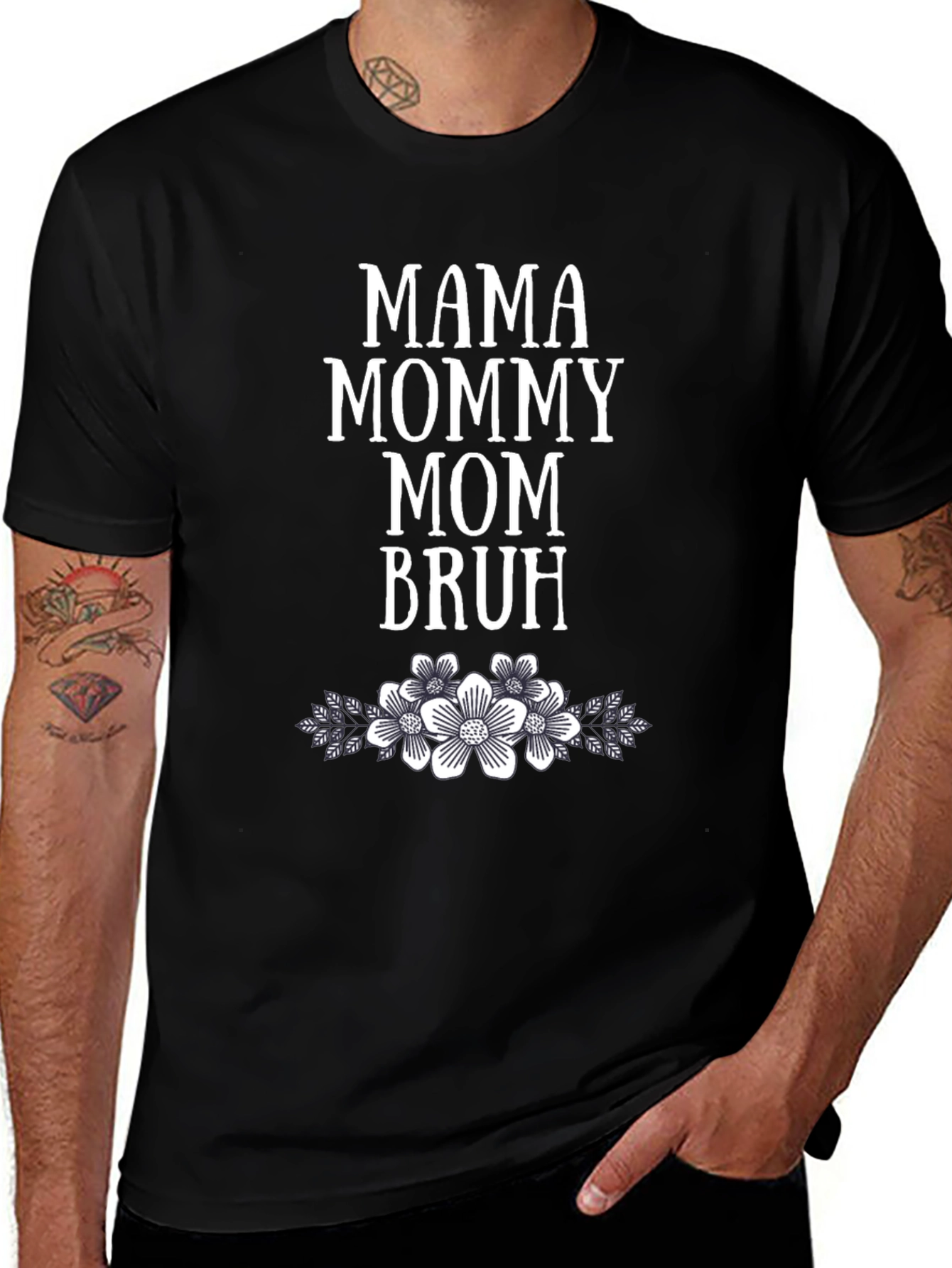 Mama Mommy Mom Bruh Floral T-Shirt