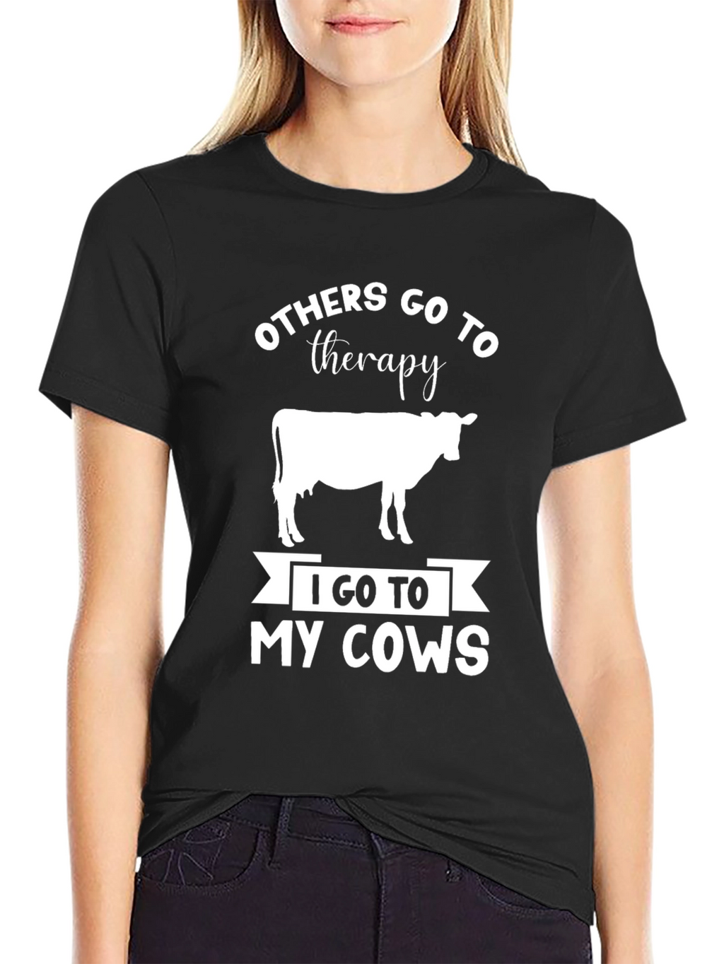 Funny Cow Therapy Graphic T-Shirt
