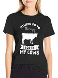 Funny Cow Therapy Graphic T-Shirt