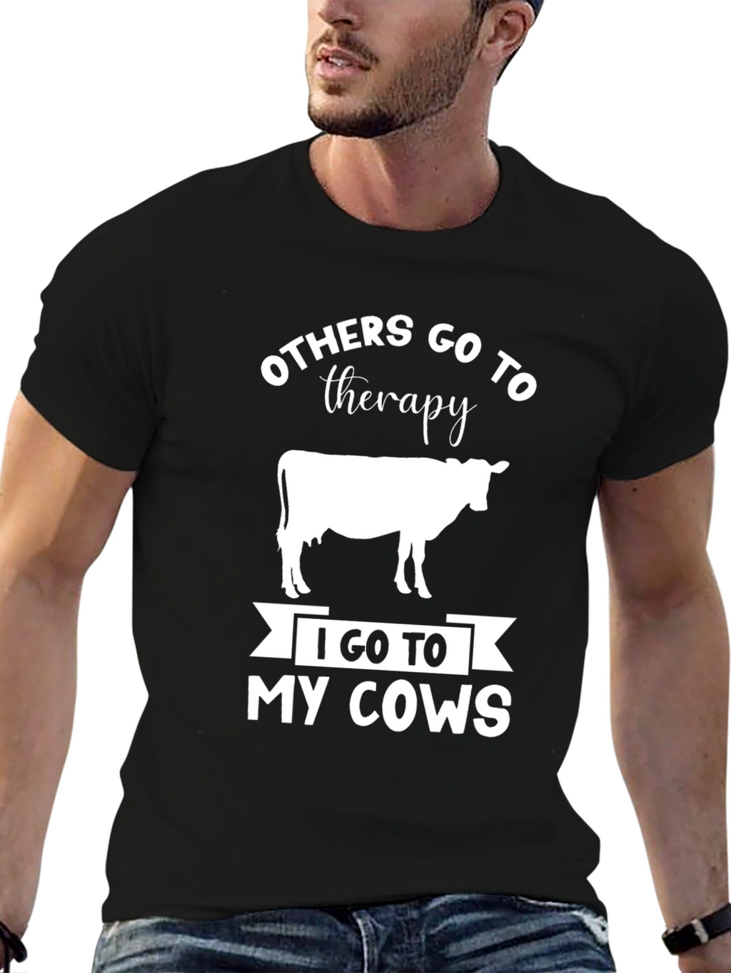 Funny Cow Therapy Graphic T-Shirt