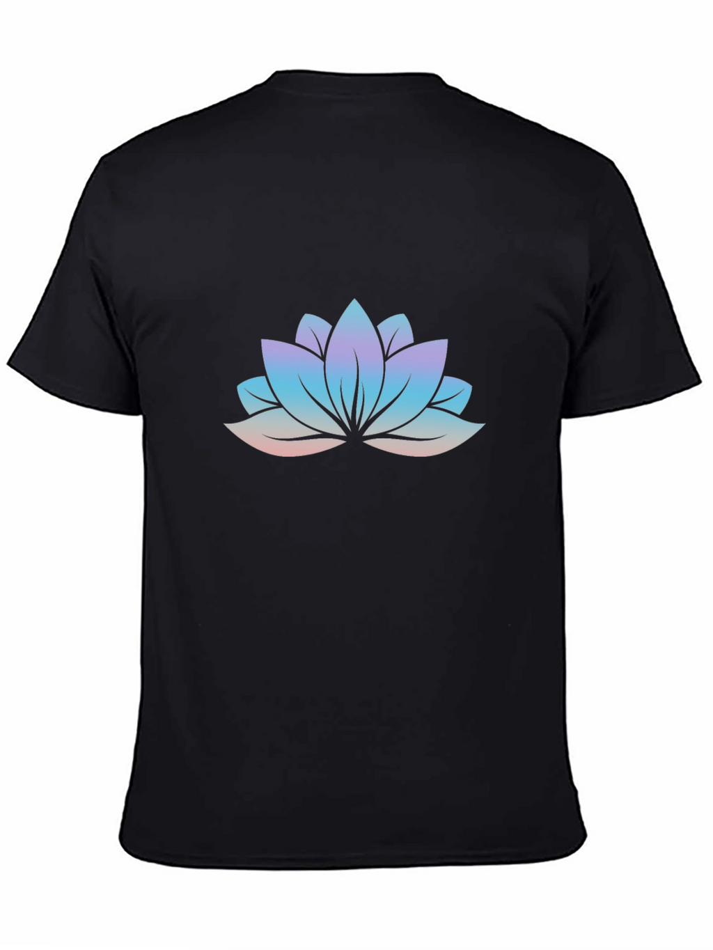 Lotus Flower Graphic Tee - Soft Black Cotton Shirt