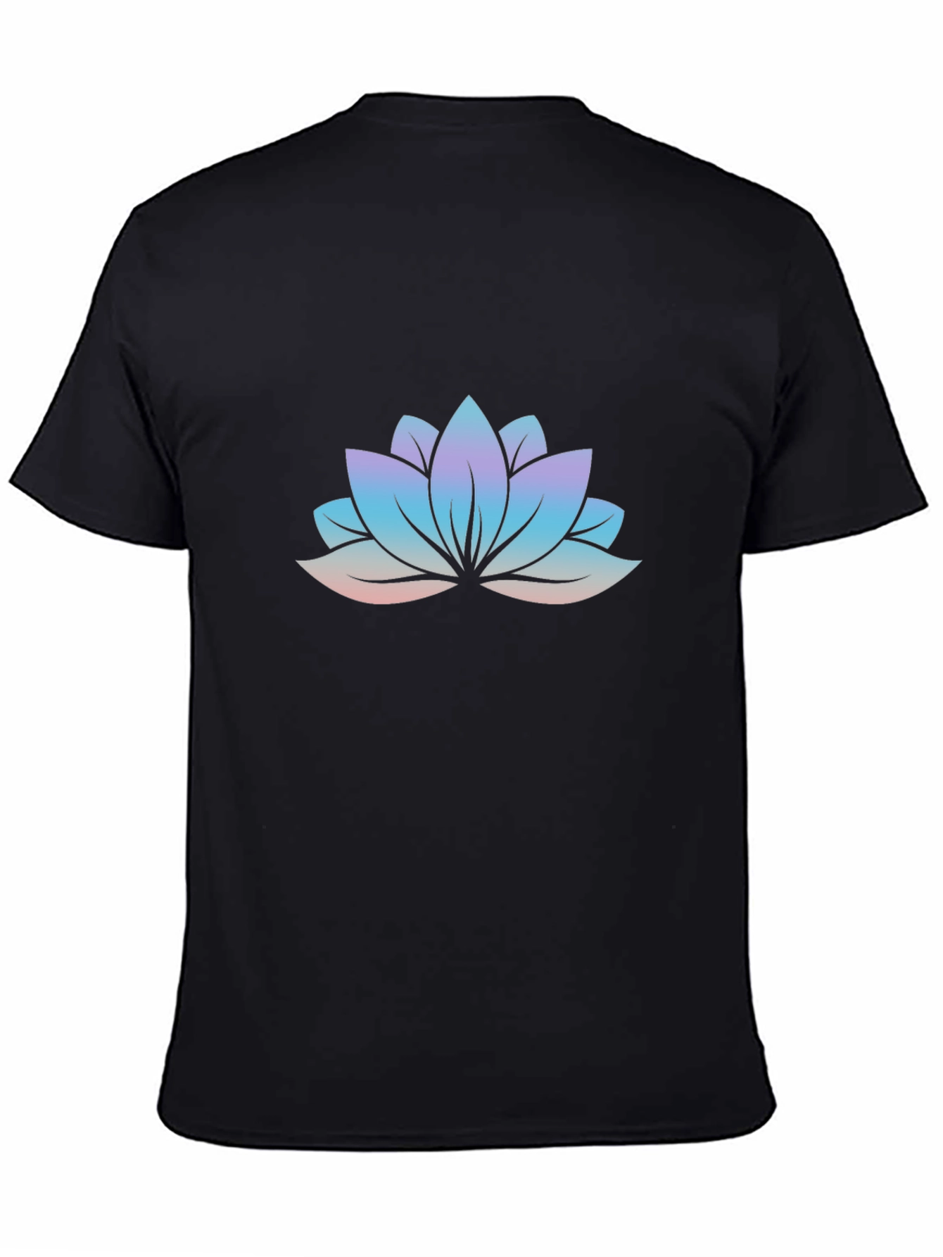 Lotus Flower Graphic Tee - Soft Black Cotton Shirt