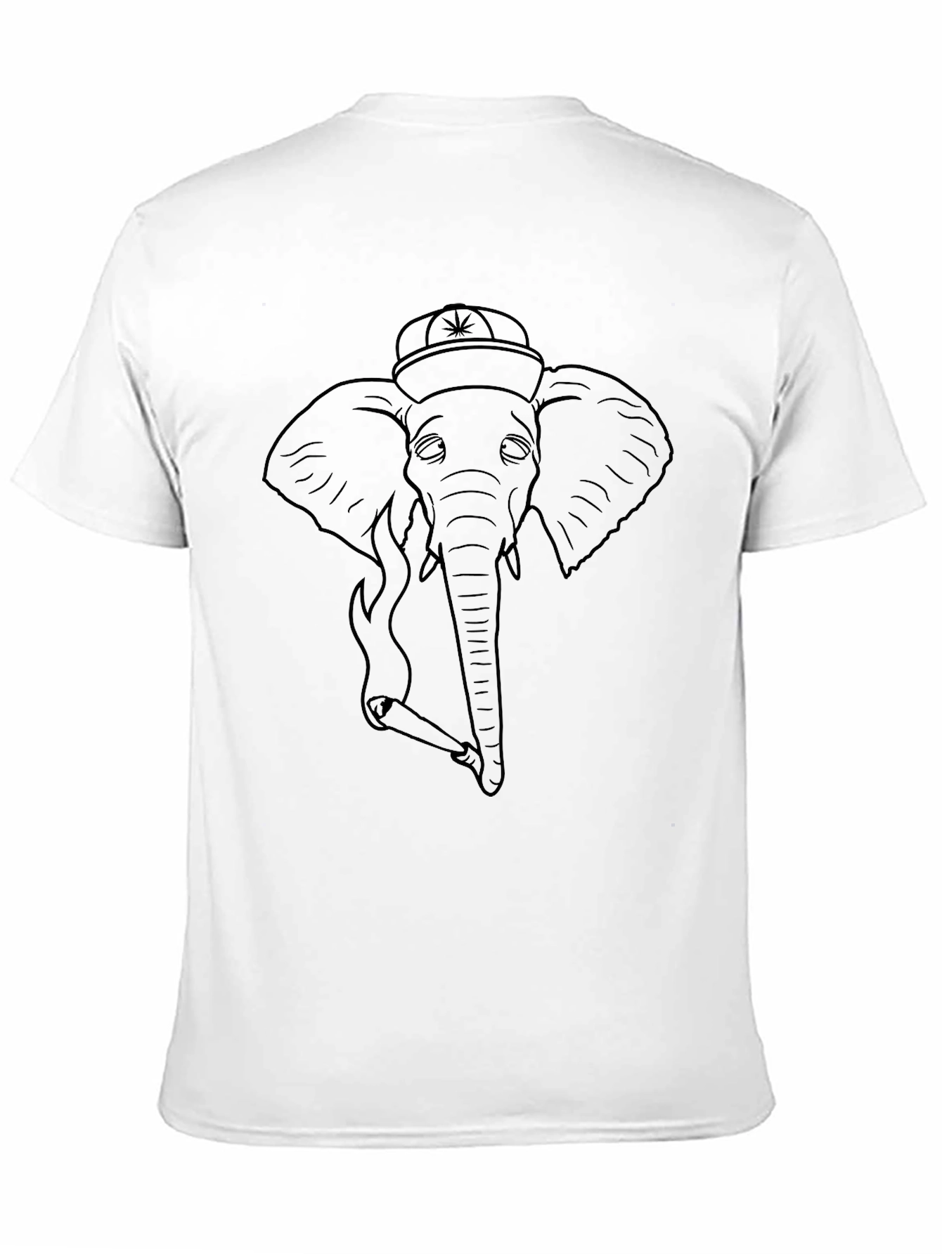Cool Elephant Smoking Graphic Tee - Black