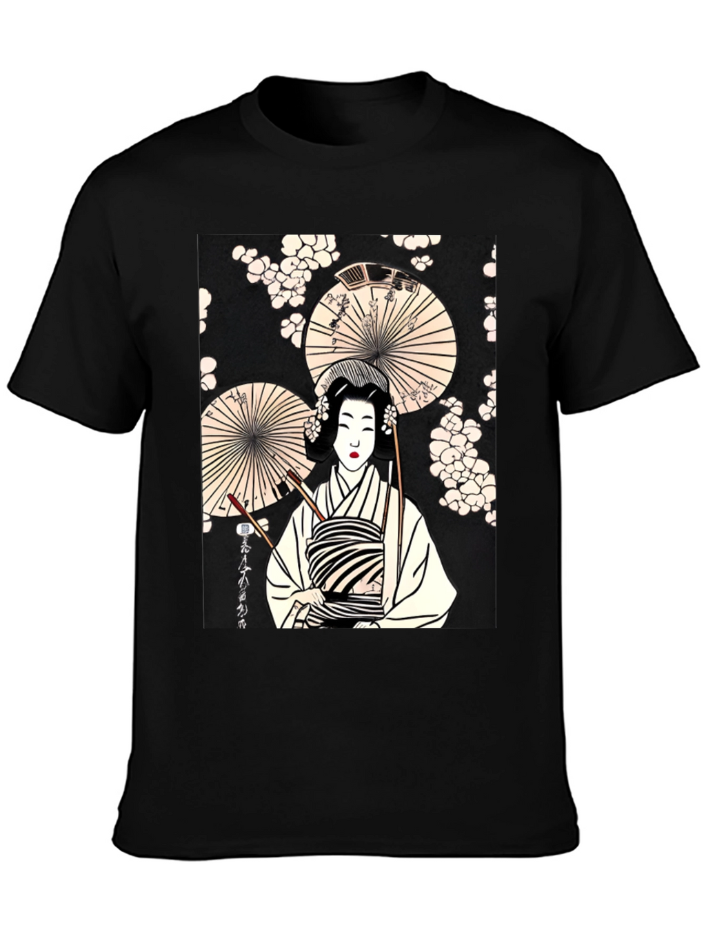 Geisha Art Graphic Tee - Trendy Unisex T-Shirt