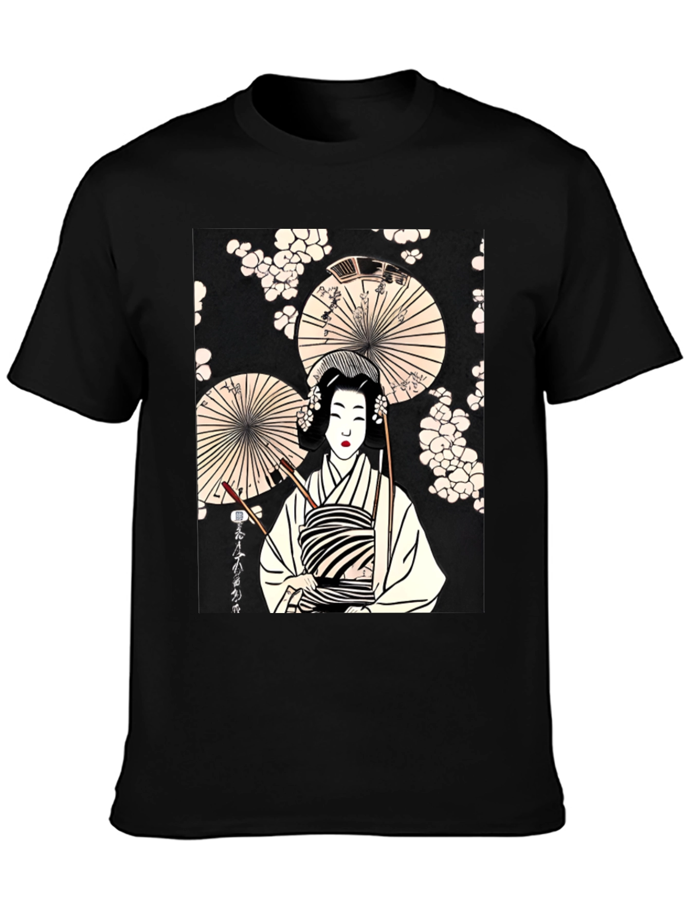 Geisha Art Graphic Tee - Trendy Unisex T-Shirt
