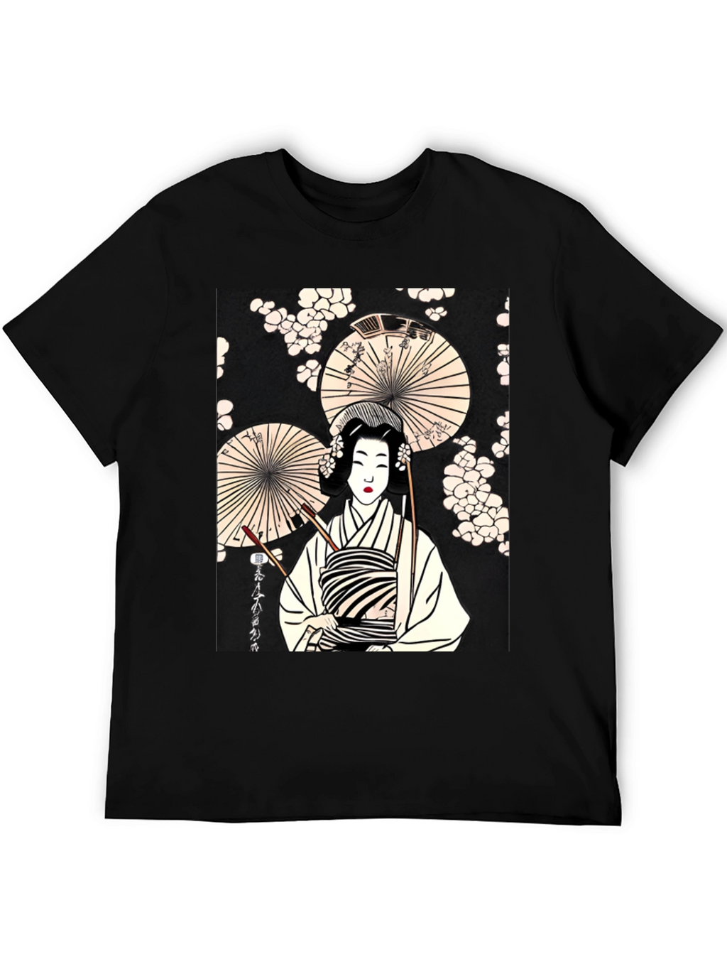 Geisha Art Graphic Tee - Trendy Unisex T-Shirt