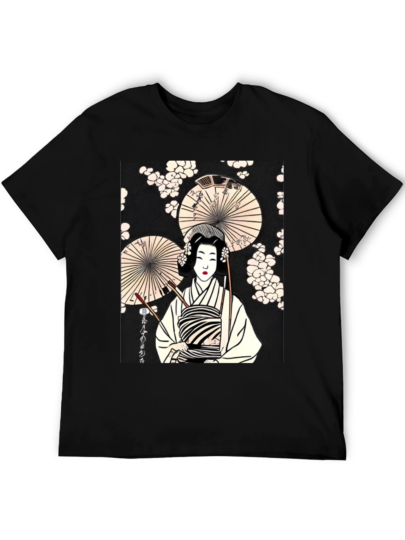 Geisha Art Graphic Tee - Trendy Unisex T-Shirt