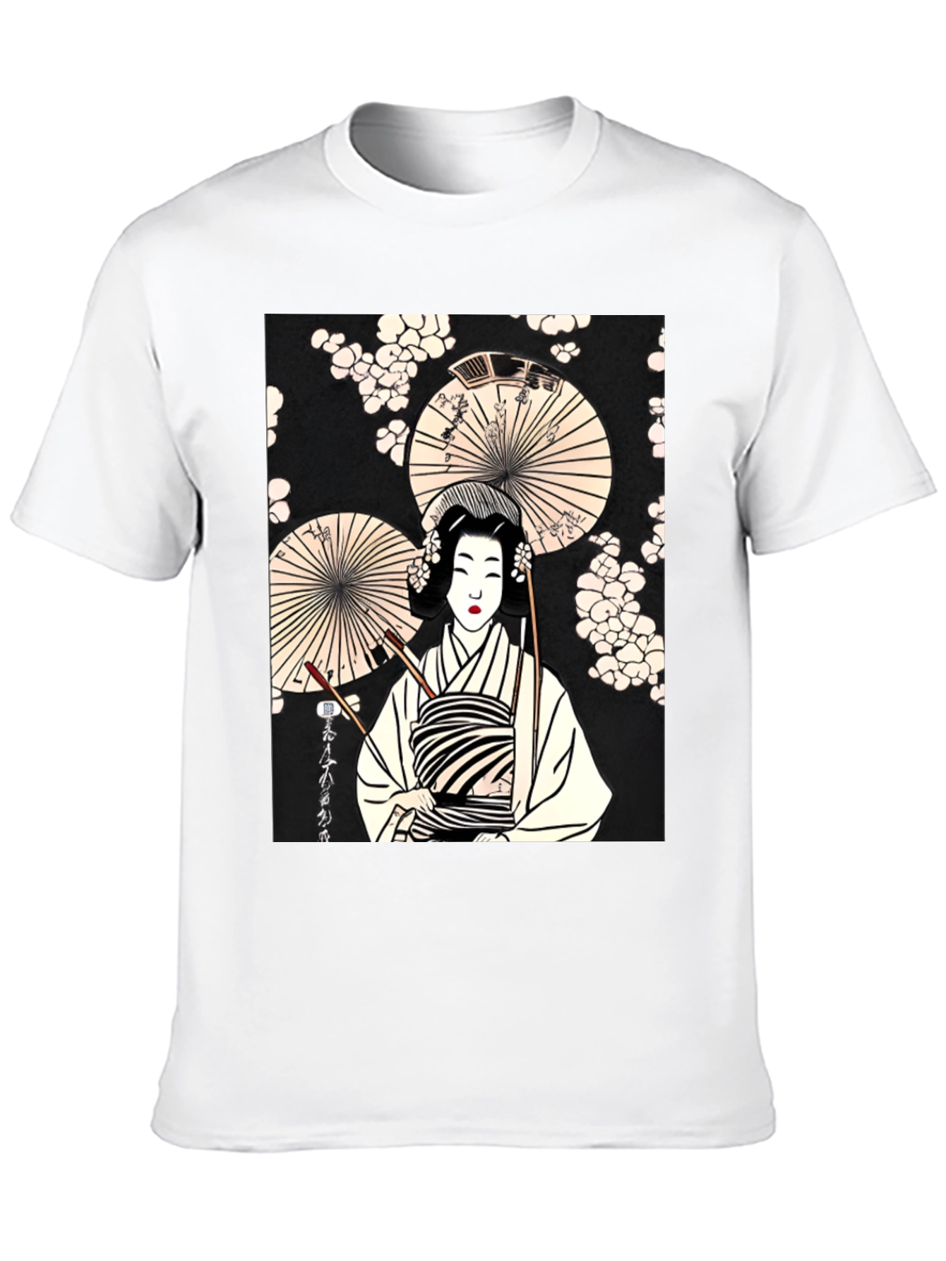Geisha Art Graphic Tee - Trendy Unisex T-Shirt