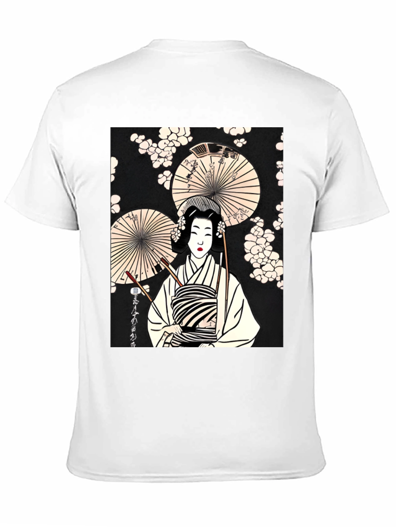 Geisha Art Graphic Tee - Trendy Unisex T-Shirt