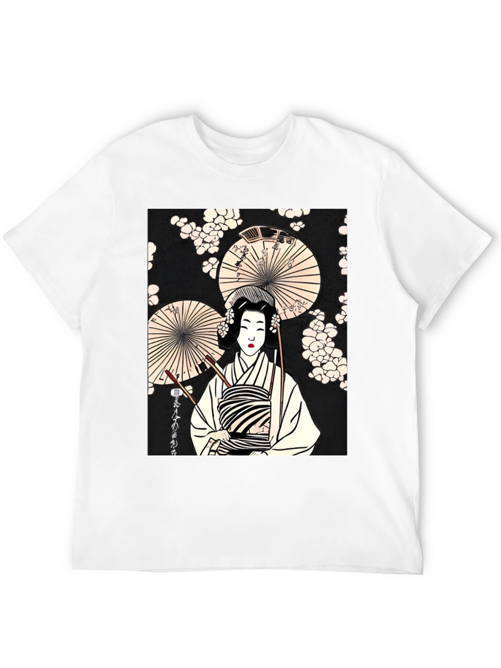 Geisha Art Graphic Tee - Trendy Unisex T-Shirt