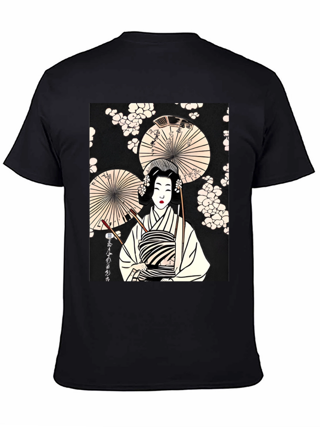 Geisha Art Graphic Tee - Trendy Unisex T-Shirt