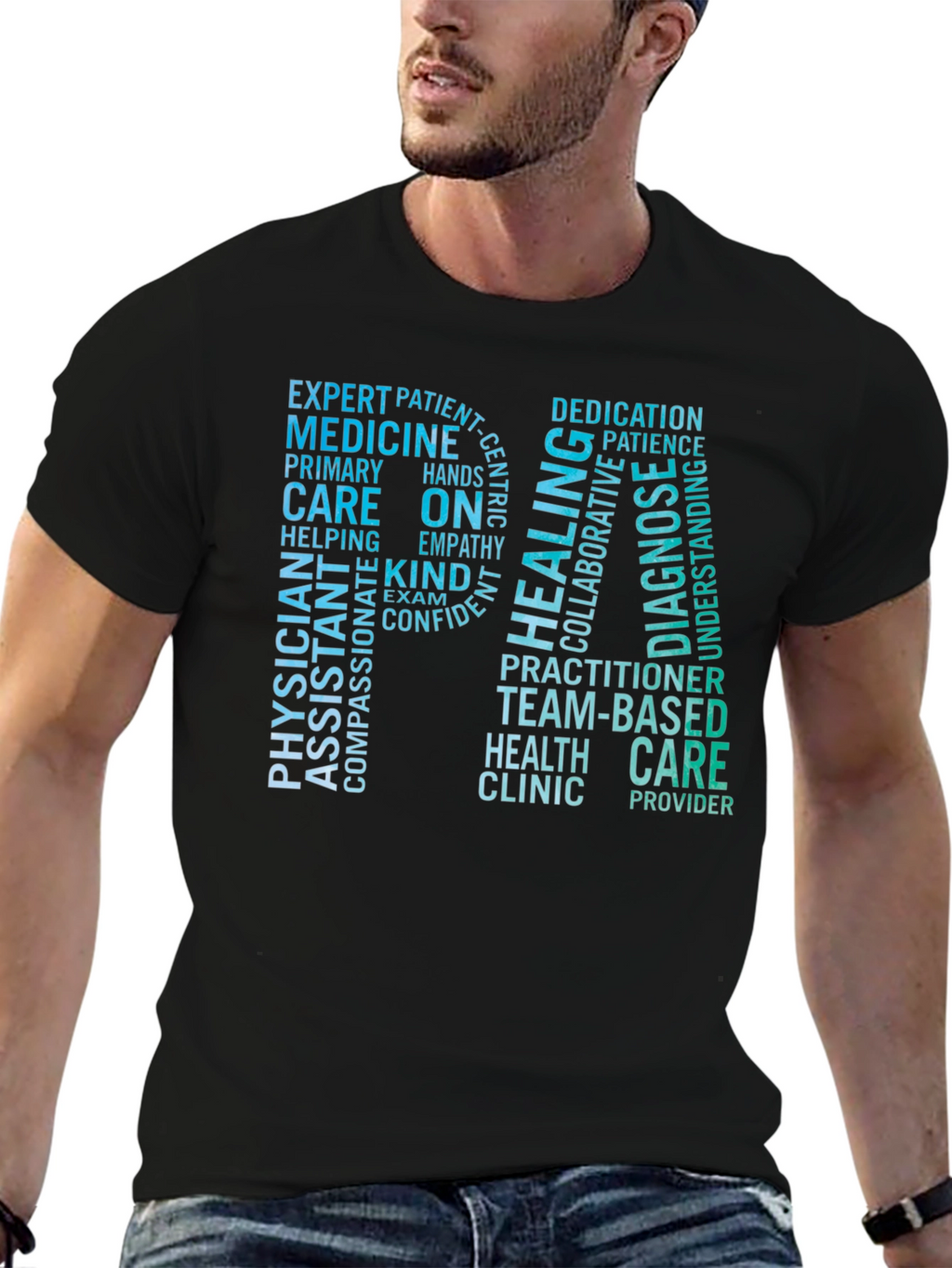 RN Word Cloud T-Shirt - Medical Professional Tee