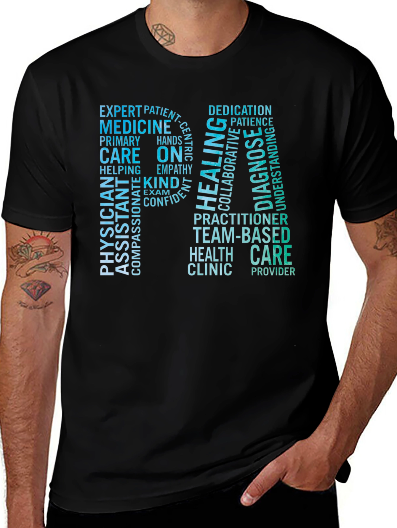 RN Word Cloud T-Shirt - Medical Professional Tee