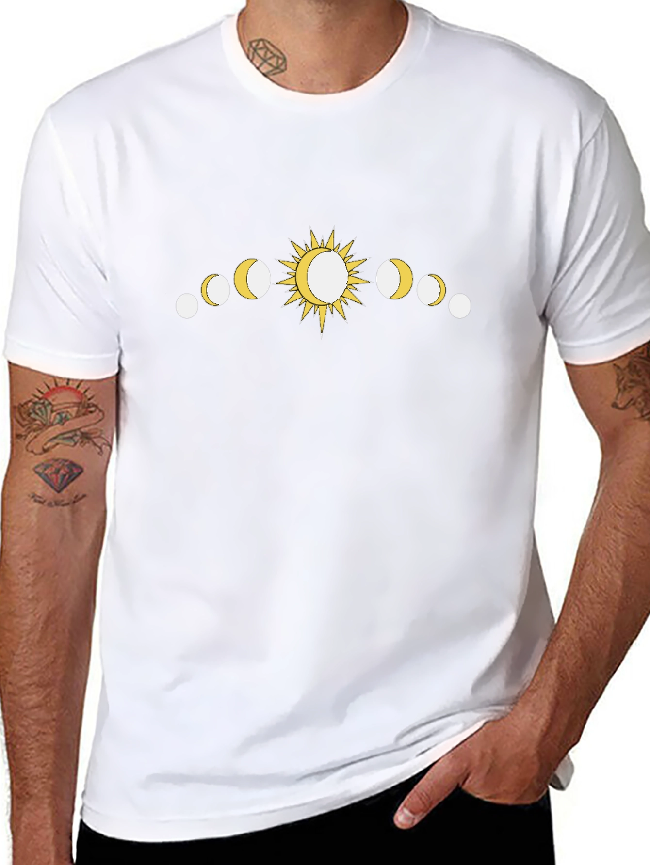 Sun and Moon Phases Graphic T-Shirt