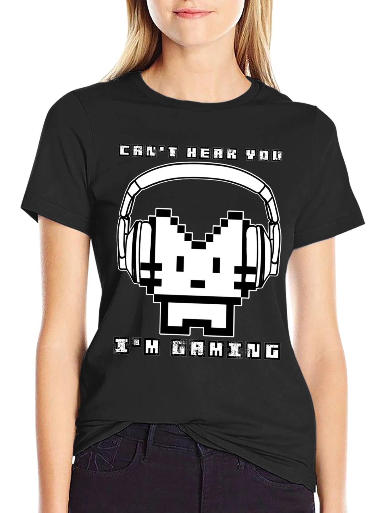 Gamer Tee: Cant Hear You Im Gaming Pixel Art T-Shirt