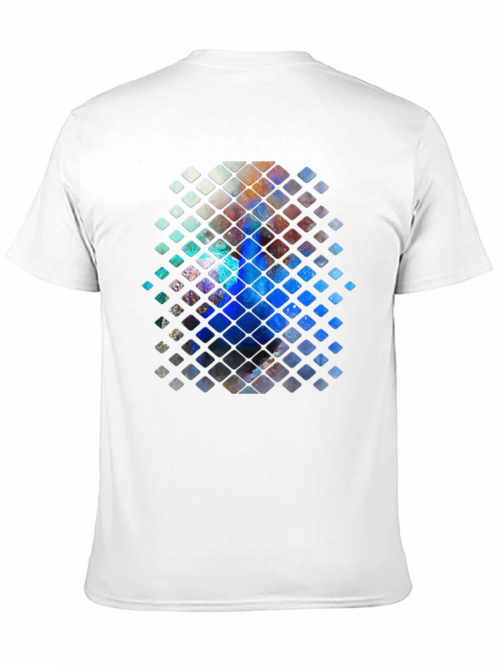 Abstract Mosaic Graphic Print Black T-Shirt