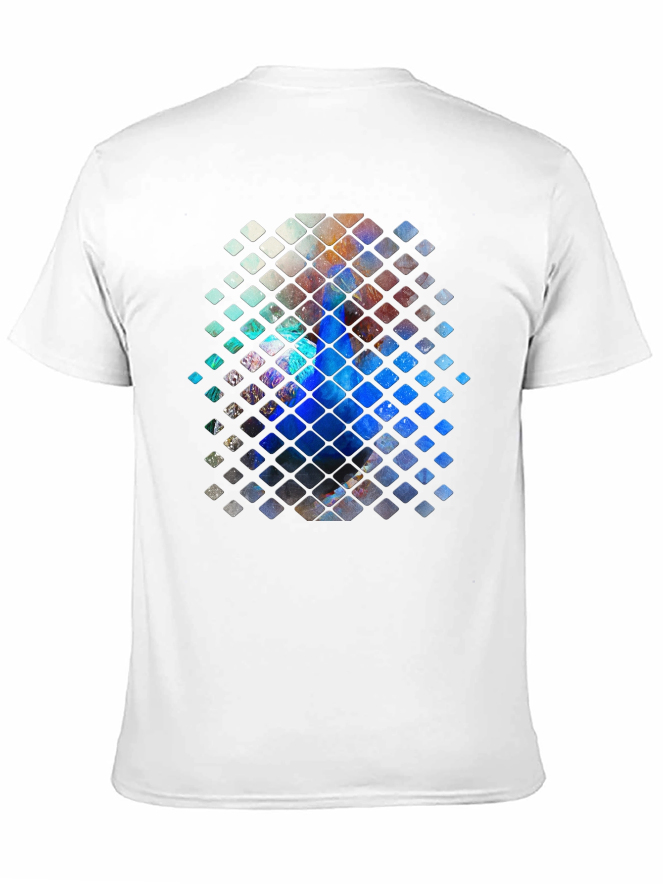 Abstract Mosaic Graphic Print Black T-Shirt
