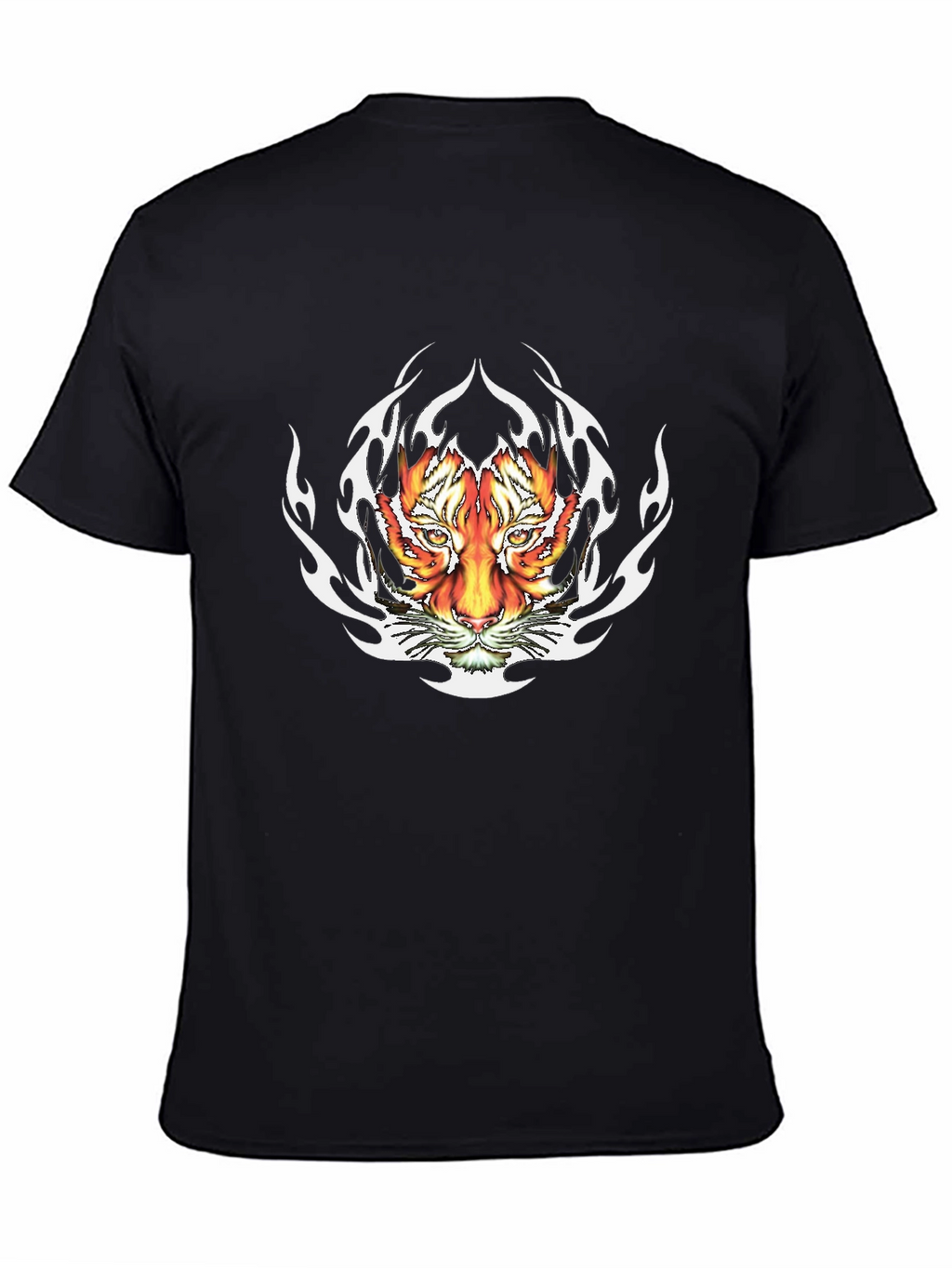 Fiery Tiger Graphic Tee - Bold Black T-Shirt