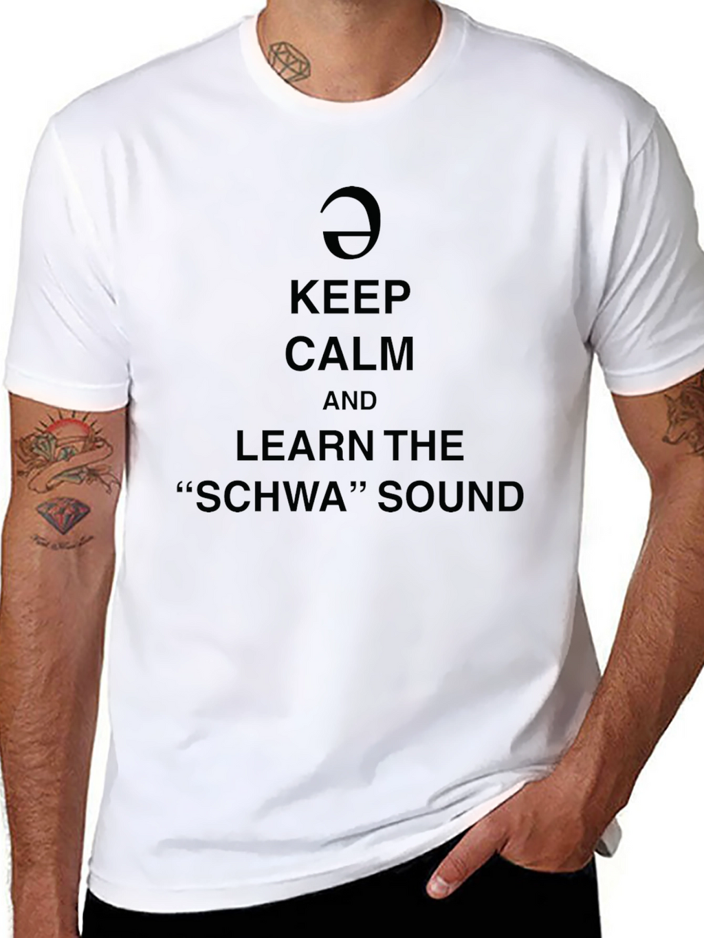 Keep Calm Learn Schwa Sound Black Graphic Tee