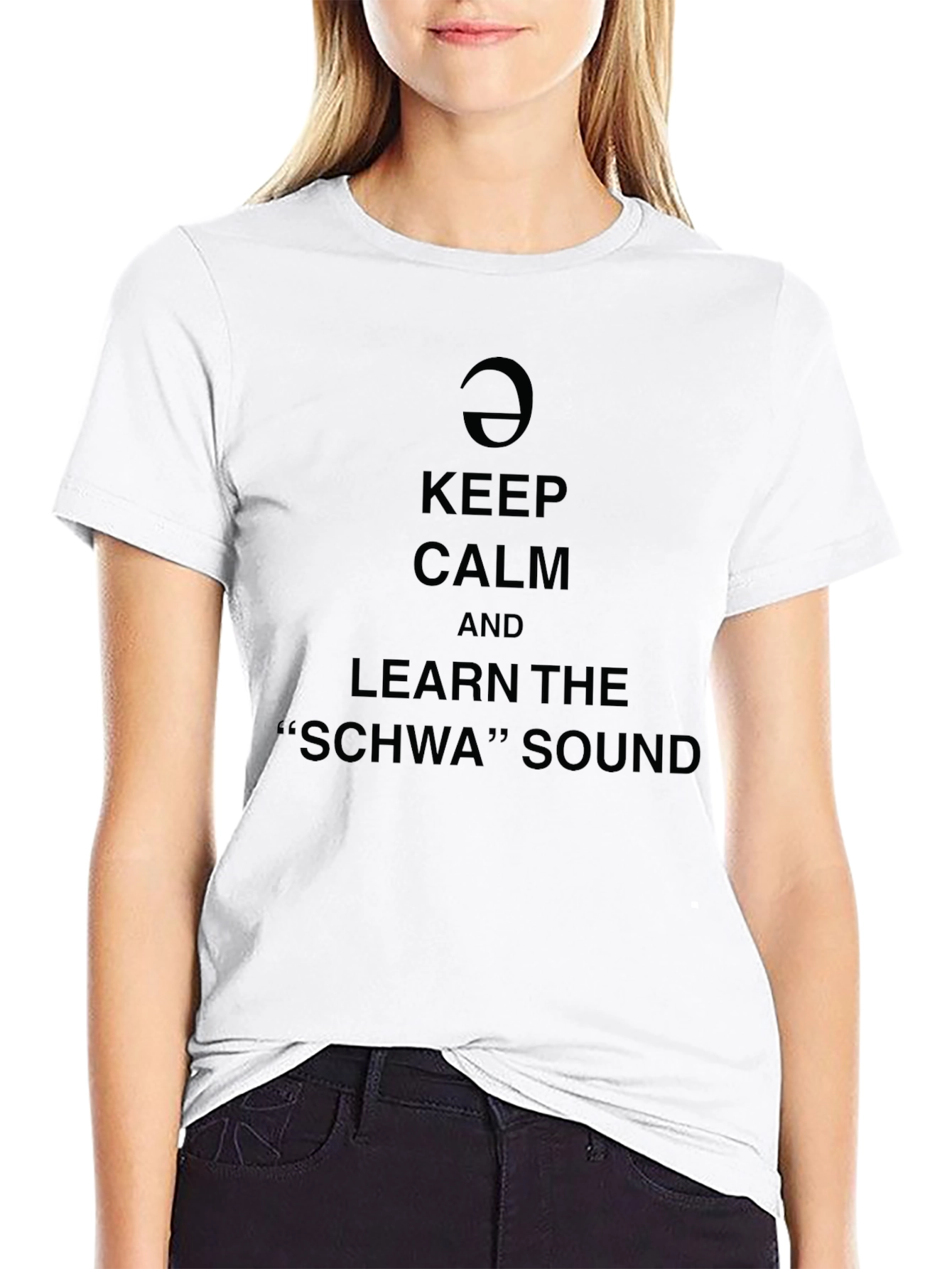 Keep Calm Learn Schwa Sound Black Graphic Tee
