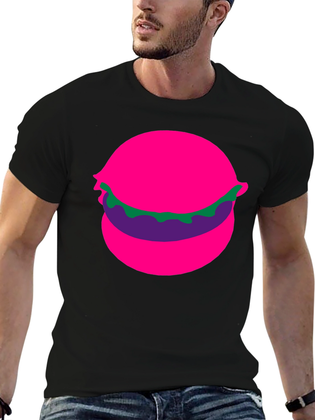 Funky Burger Graphic Tee - Black