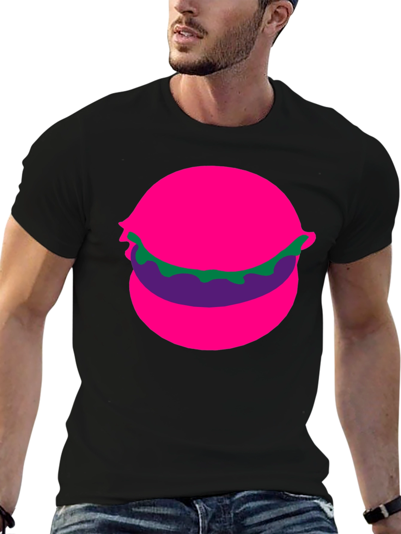 Funky Burger Graphic Tee - Black