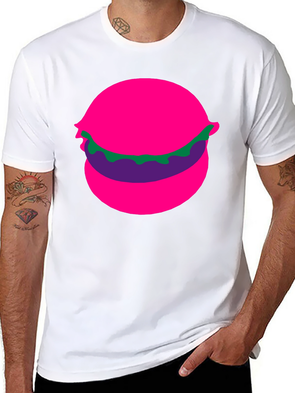 Funky Burger Graphic Tee - Black