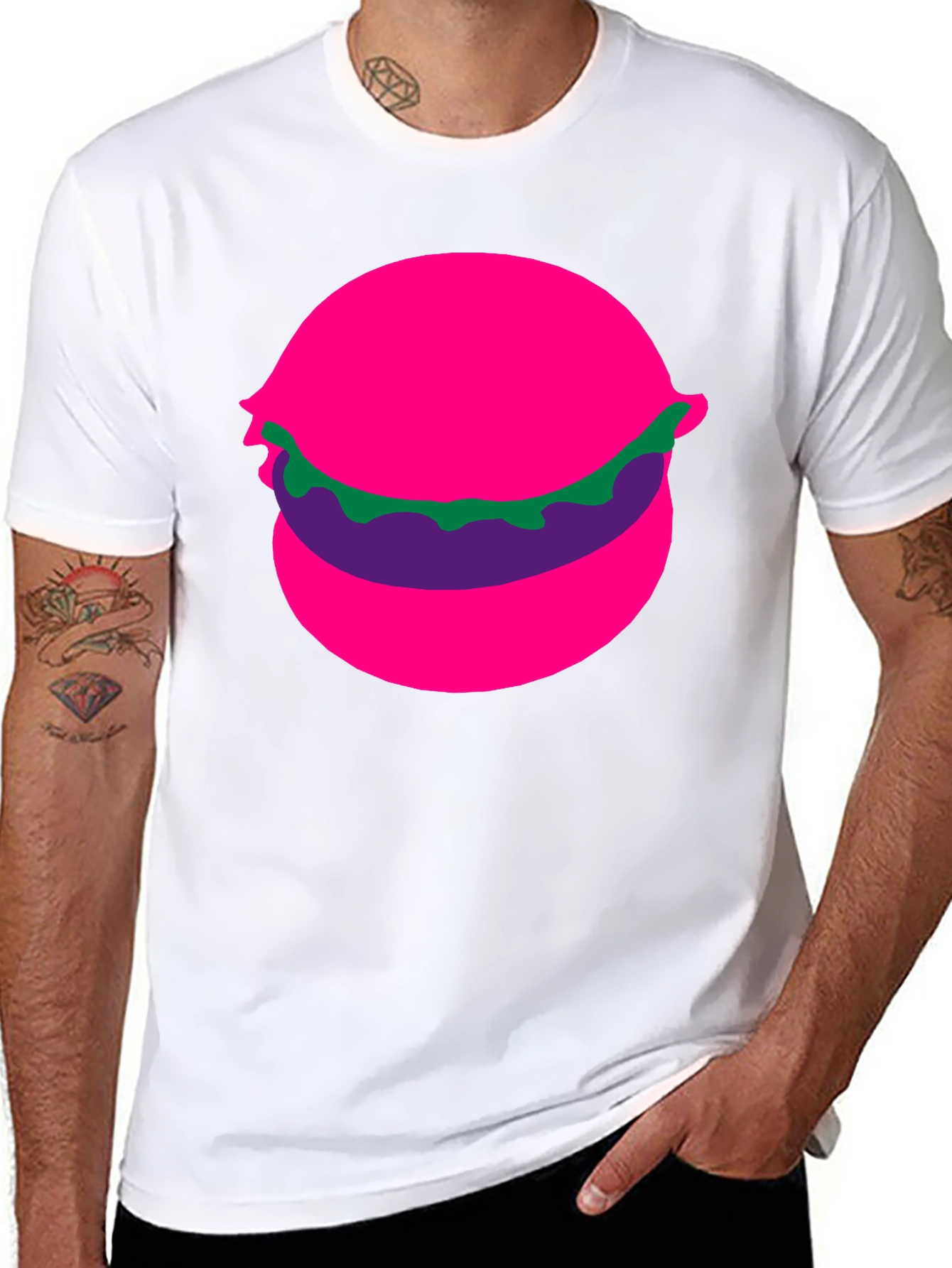 Funky Burger Graphic Tee - Black