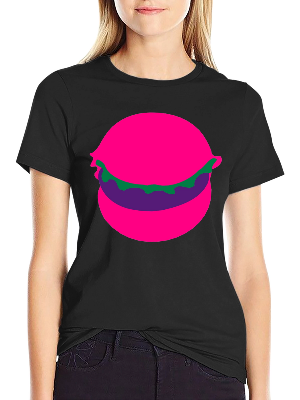 Funky Burger Graphic Tee - Black