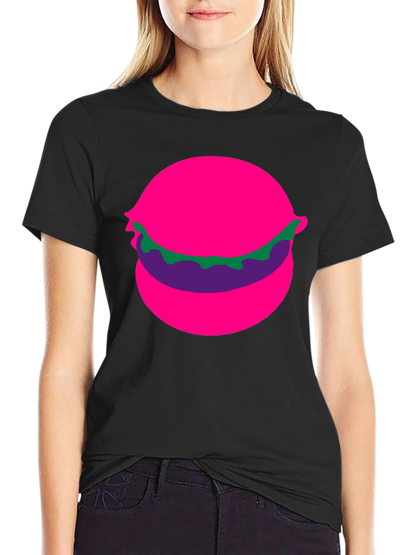 Funky Burger Graphic Tee - Black