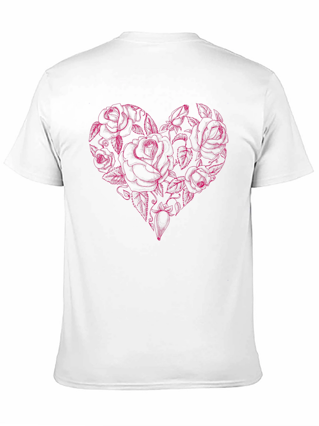 Rose Heart Graphic Tee - Black Cotton
