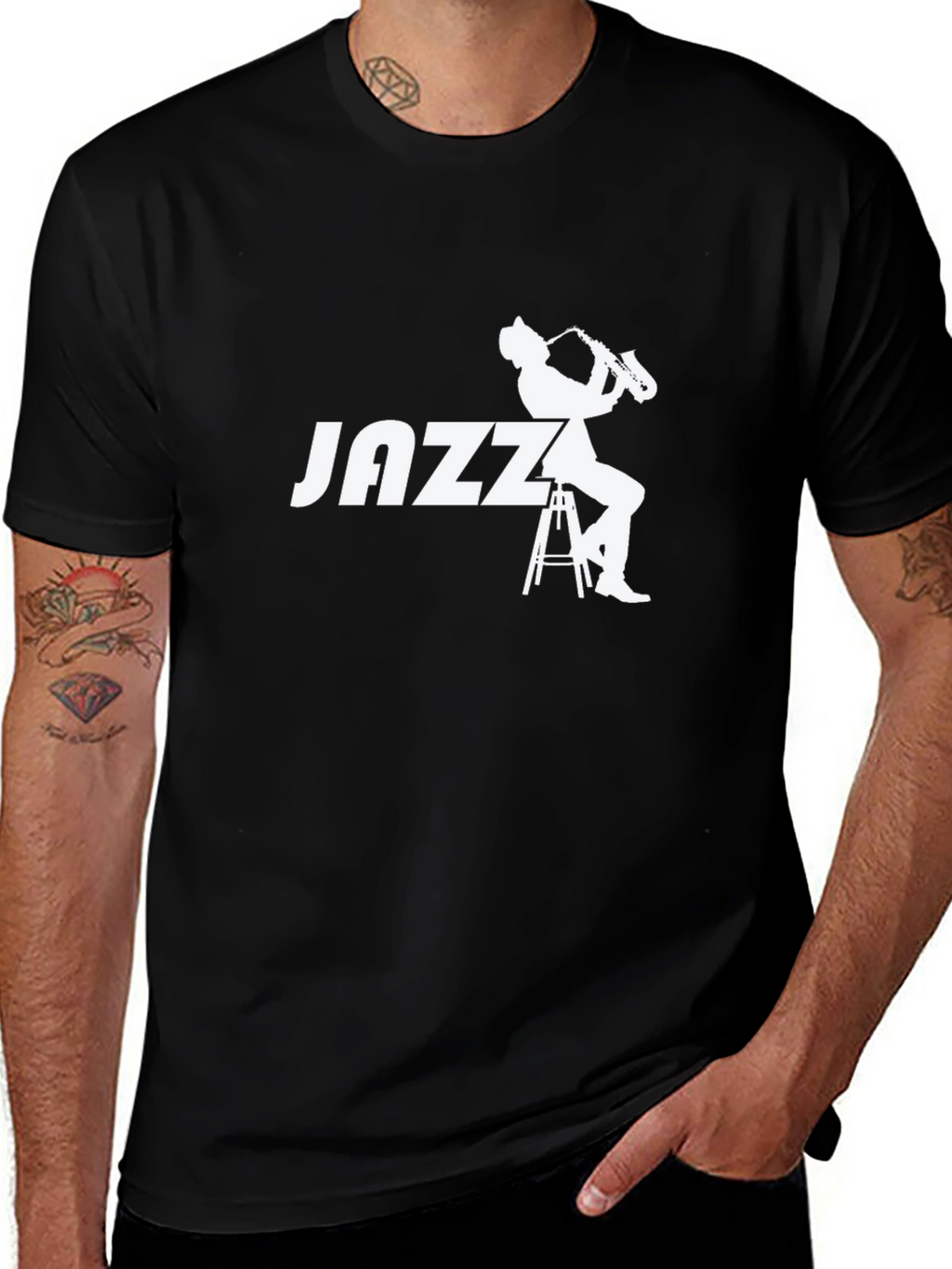Jazz Musician Graphic Tee - Black