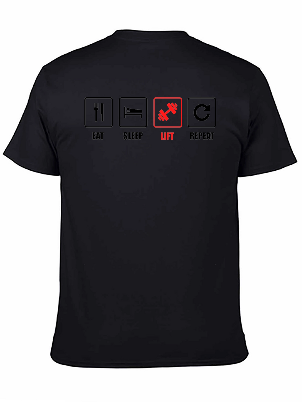 Eat Sleep Lift Repeat Black T-Shirt