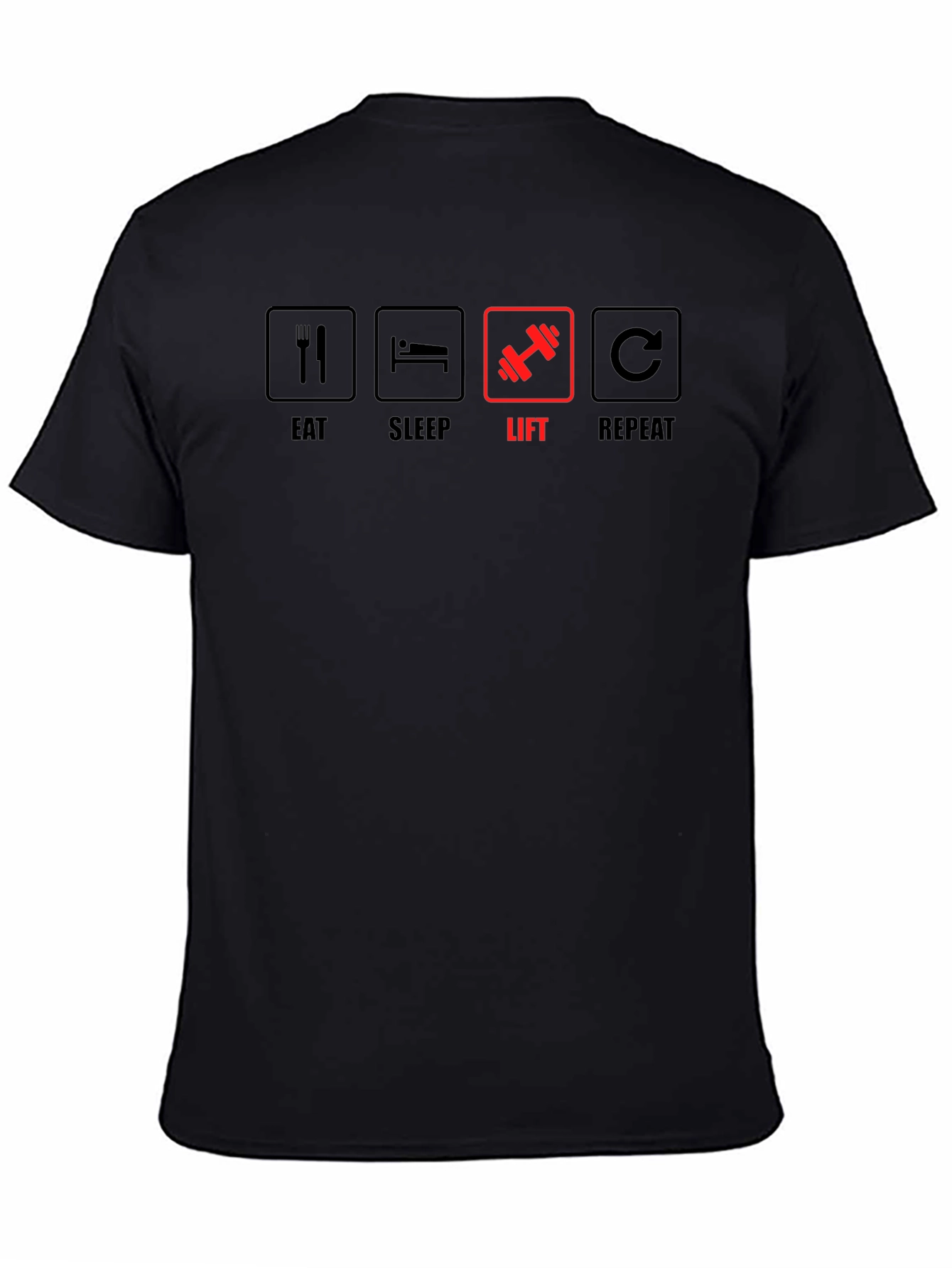 Eat Sleep Lift Repeat Black T-Shirt