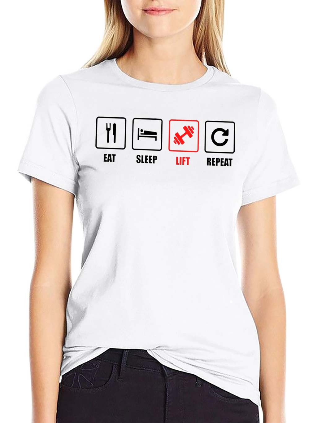 Eat Sleep Lift Repeat Black T-Shirt
