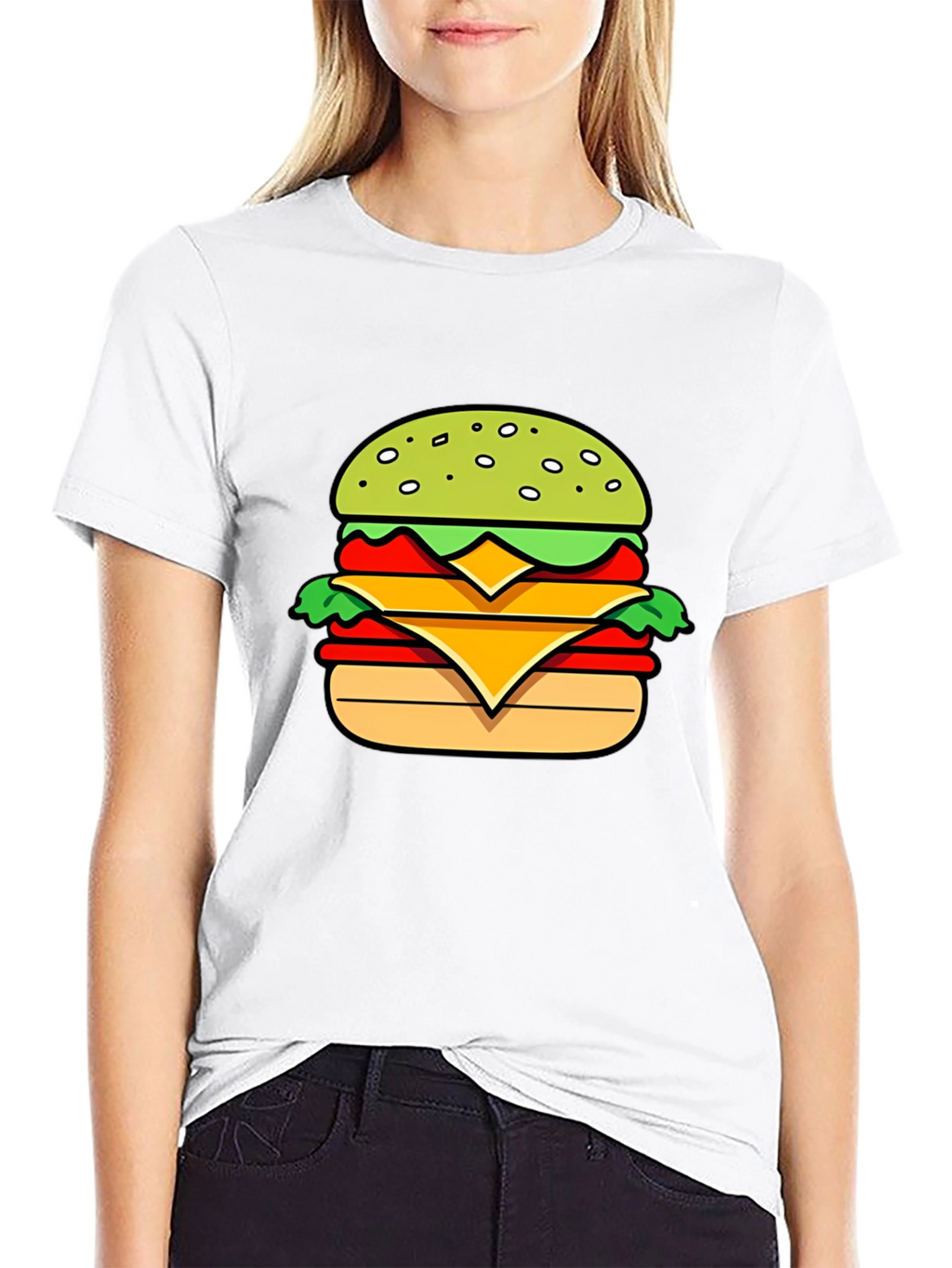 Burger Graphic T-Shirt - Casual Mens Tee