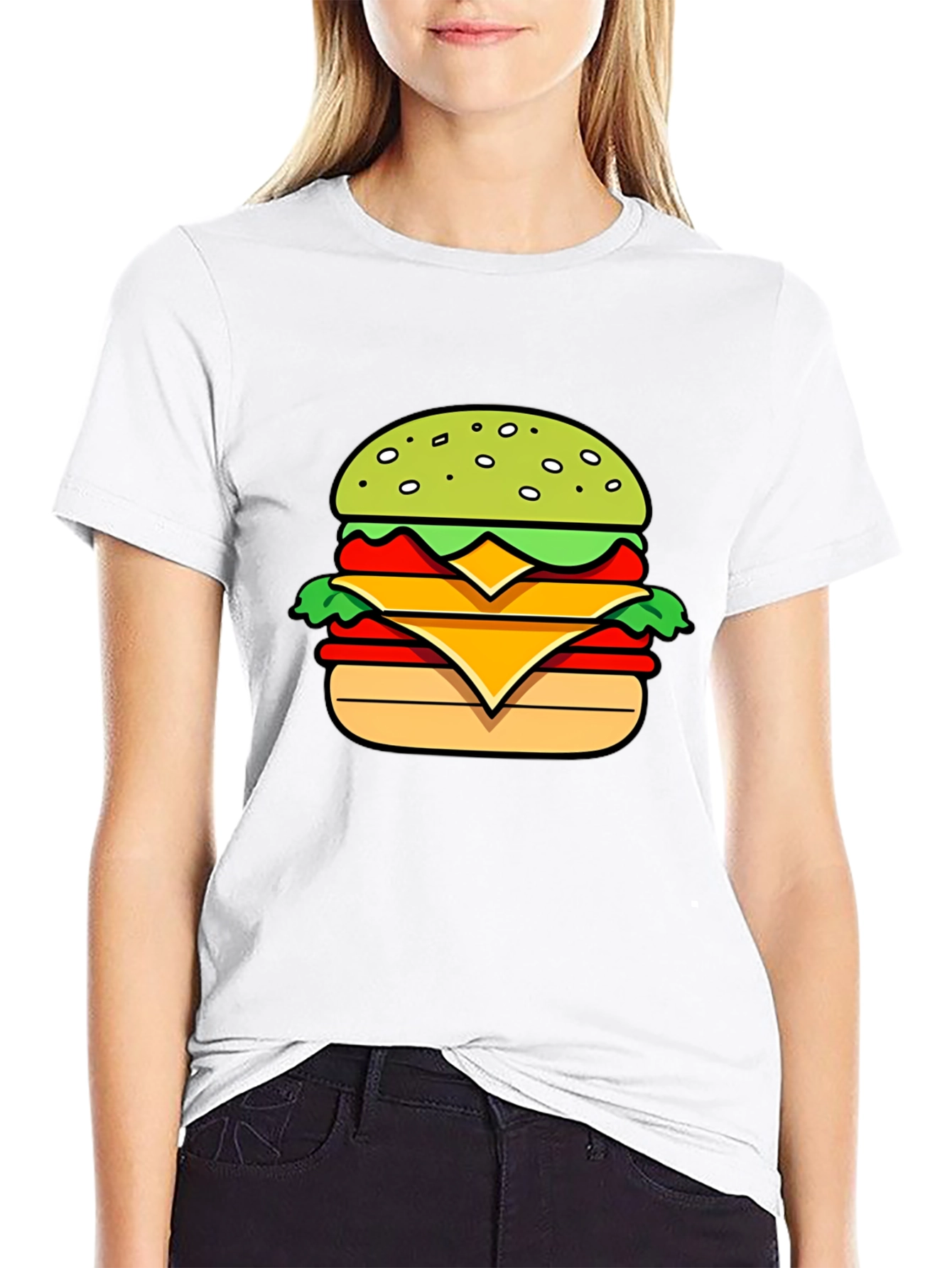 Burger Graphic T-Shirt - Casual Mens Tee