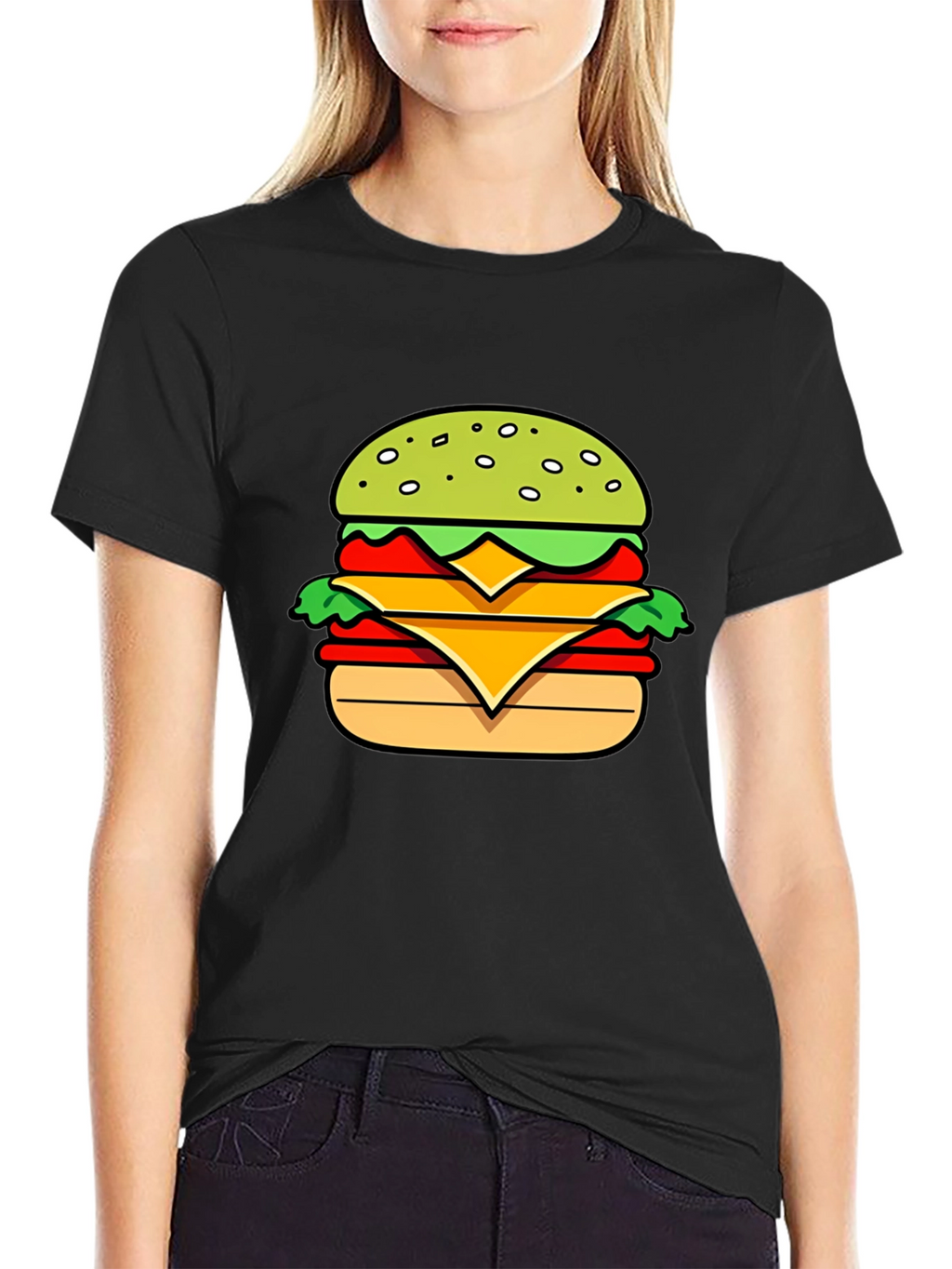 Burger Graphic T-Shirt - Casual Mens Tee