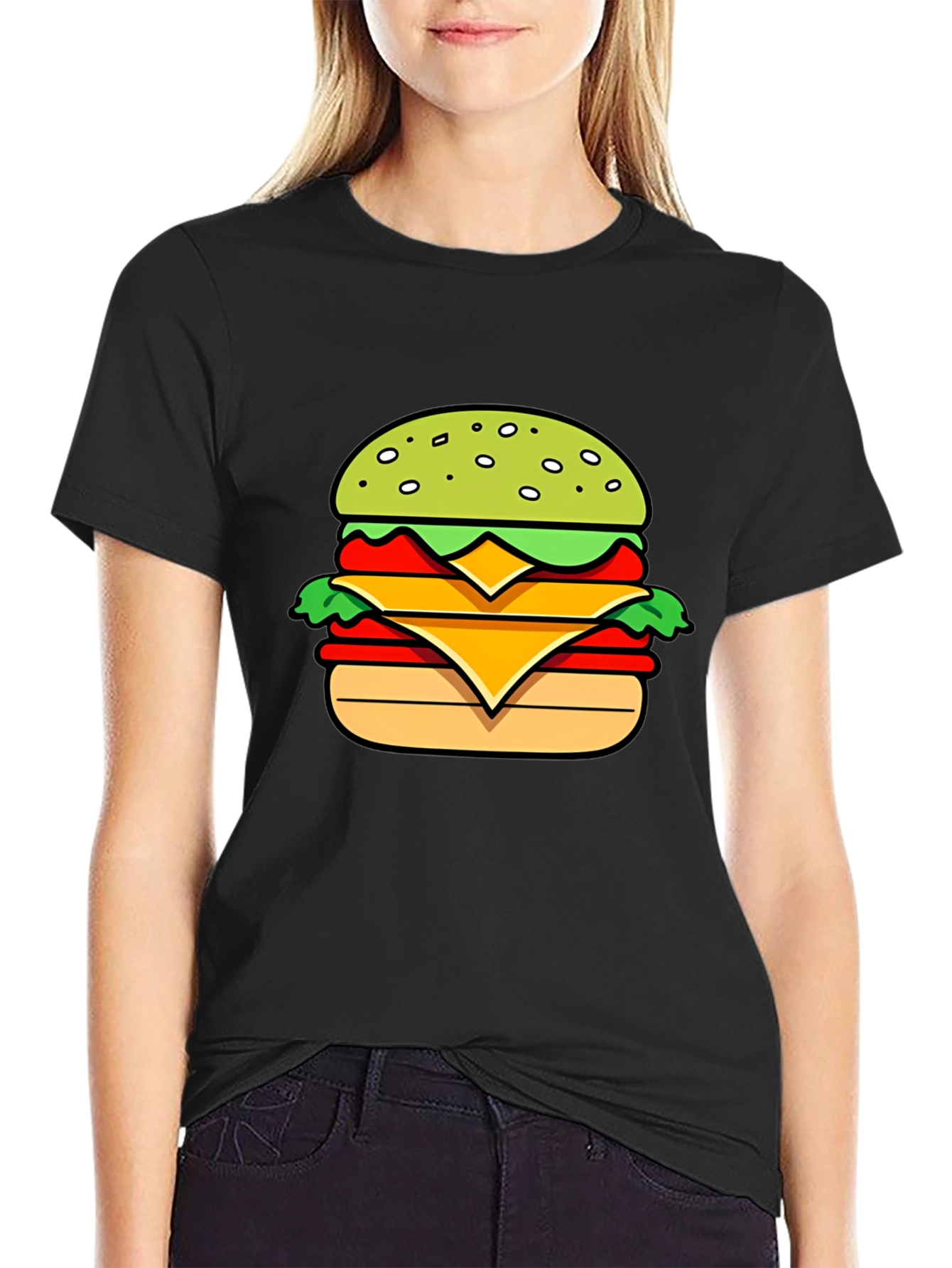 Burger Graphic T-Shirt - Casual Mens Tee
