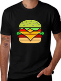 Burger Graphic T-Shirt - Casual Mens Tee