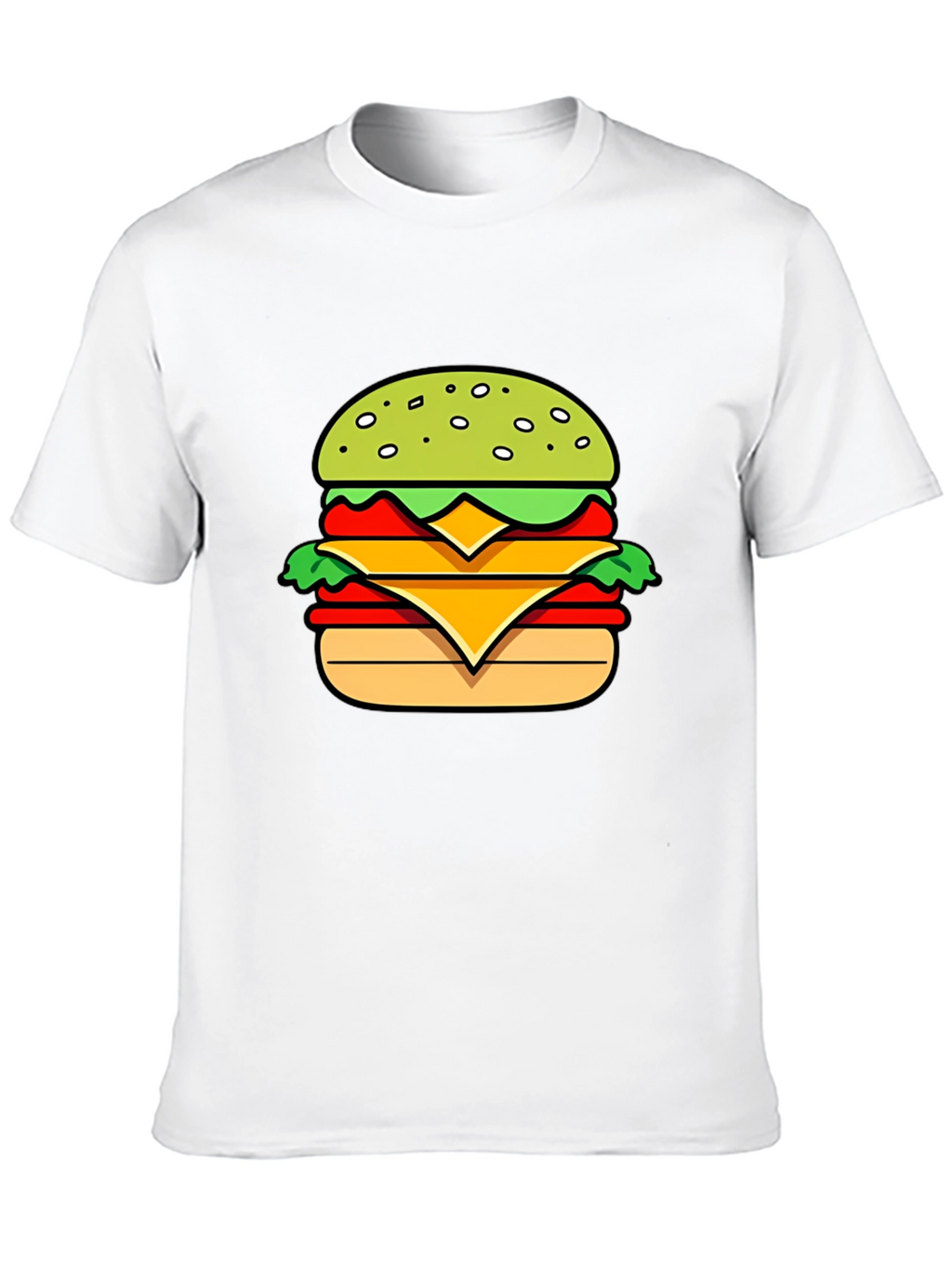 Burger Graphic T-Shirt - Casual Mens Tee