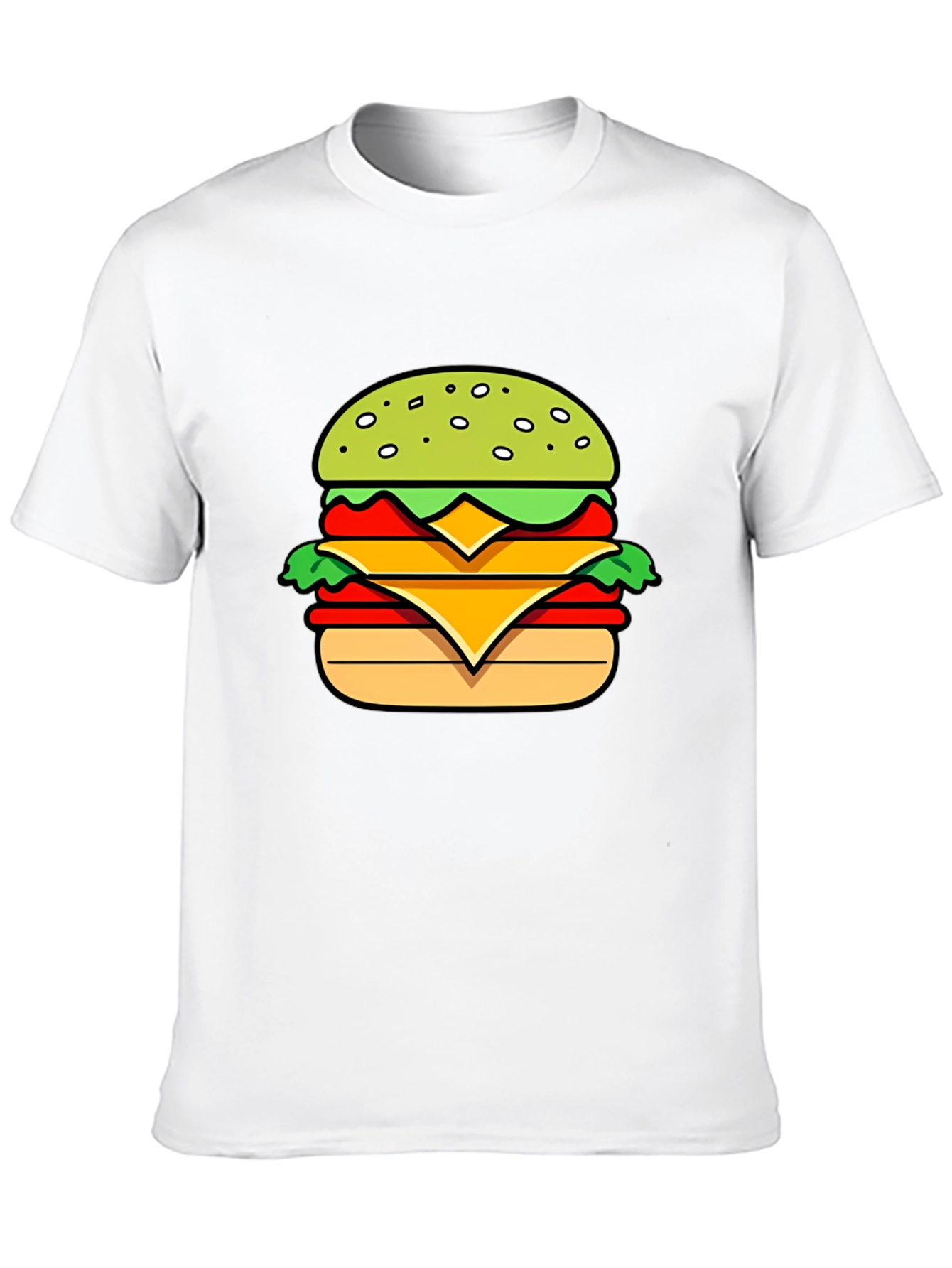 Burger Graphic T-Shirt - Casual Mens Tee