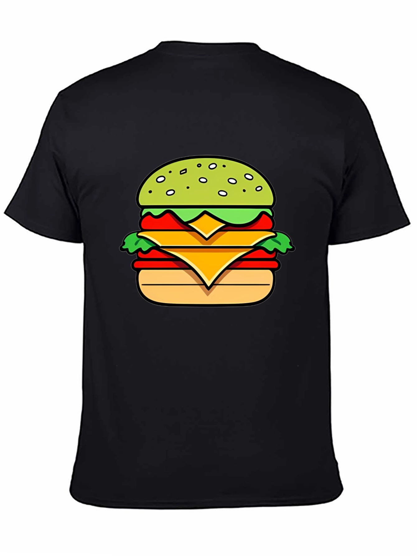 Burger Graphic T-Shirt - Casual Mens Tee
