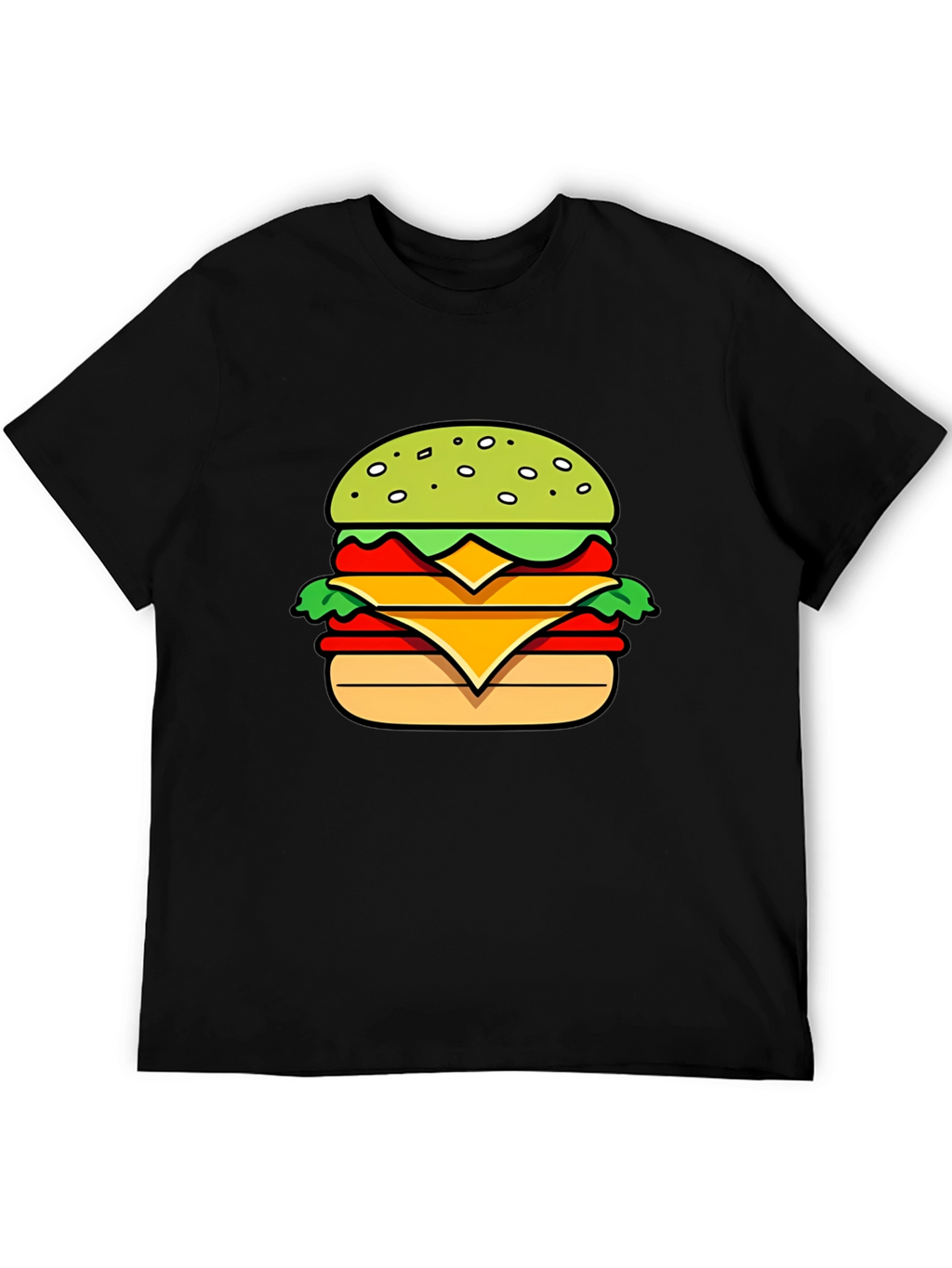 Burger Graphic T-Shirt - Casual Mens Tee