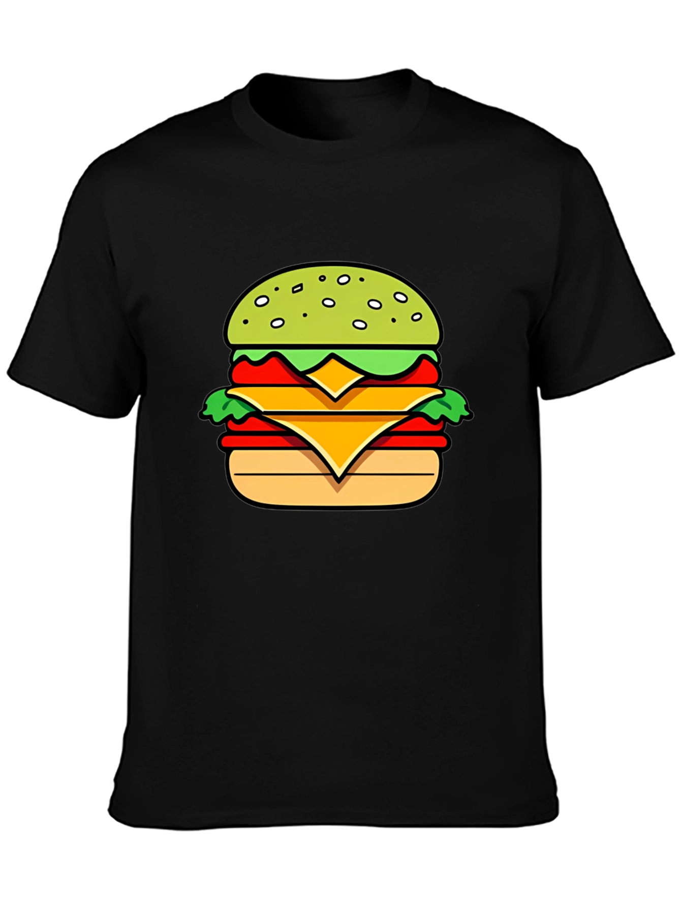 Burger Graphic T-Shirt - Casual Mens Tee