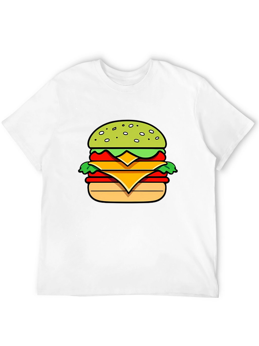 Burger Graphic T-Shirt - Casual Mens Tee