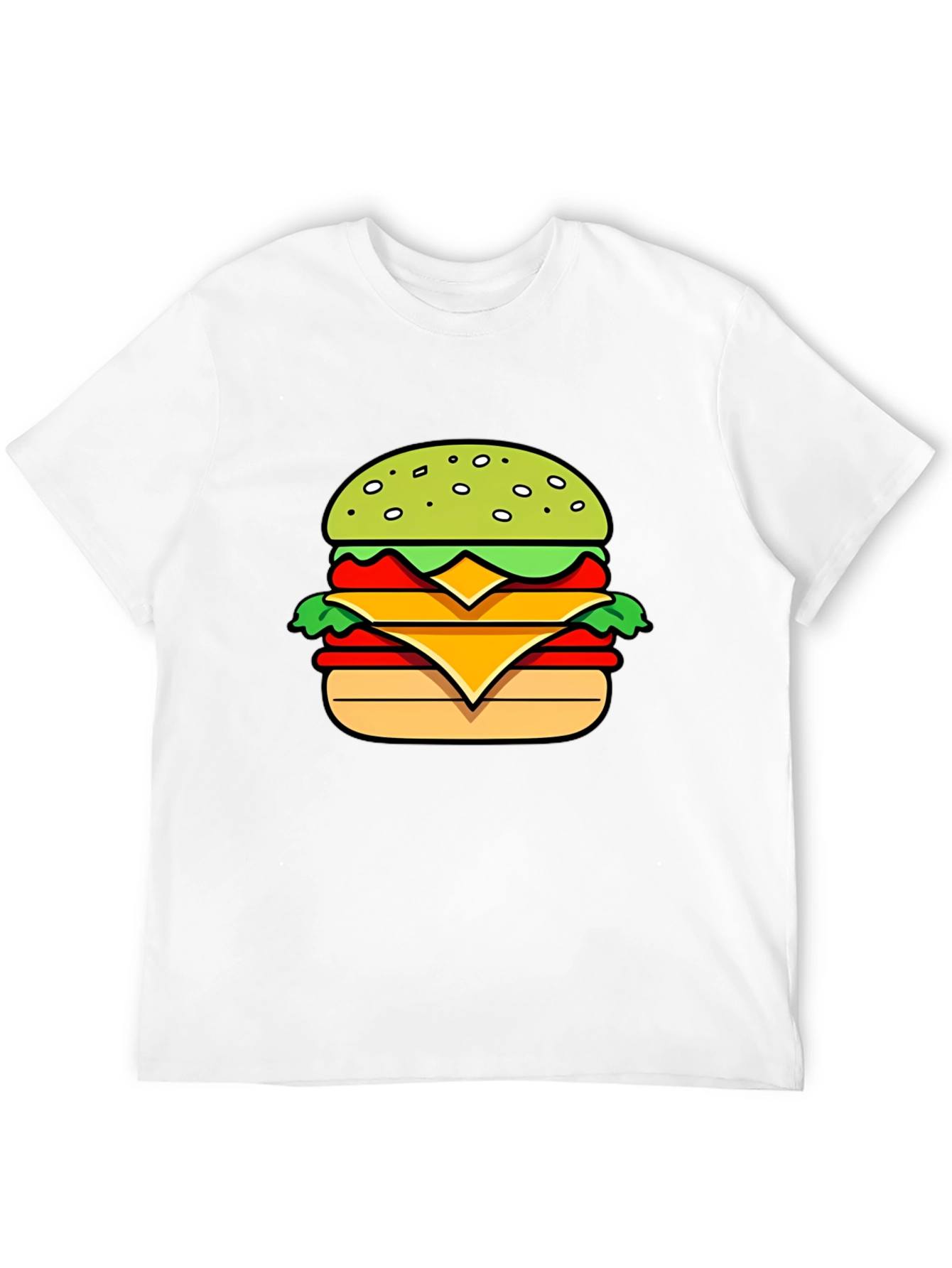 Burger Graphic T-Shirt - Casual Mens Tee