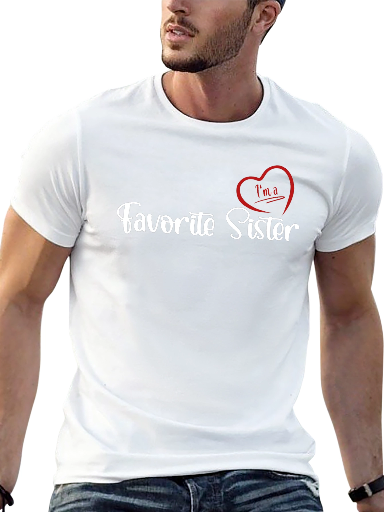 Favorite Sister T-Shirt - Heart Graphic