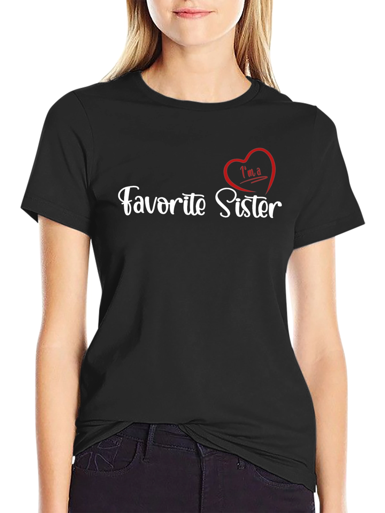 Favorite Sister T-Shirt - Heart Graphic